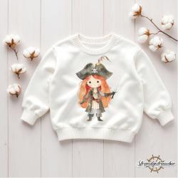 Buegelbild Piratenmädchen rote Haare